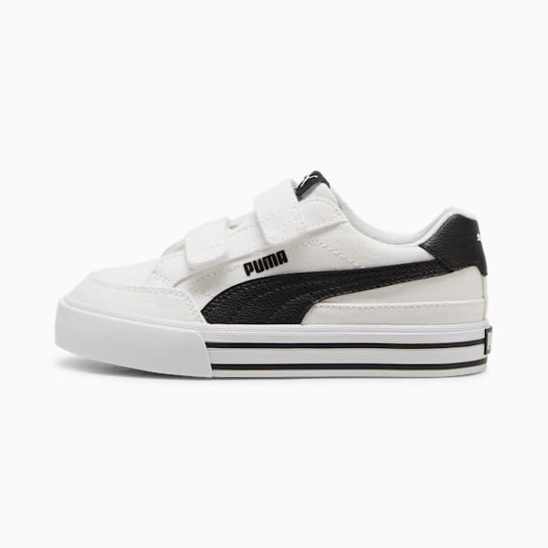 Court Classic Vulc Formstrip Little Kids' Sneakers, PUMA White-PUMA Black, extralarge