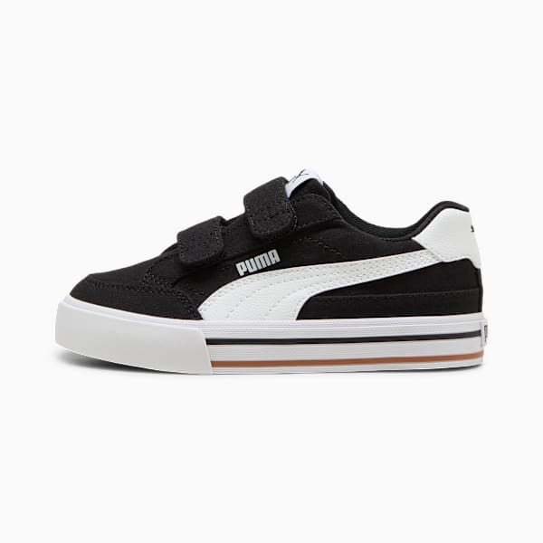 Court Classic Vulc Formstrip Little Kids' Sneakers, PUMA Black-PUMA White, extralarge