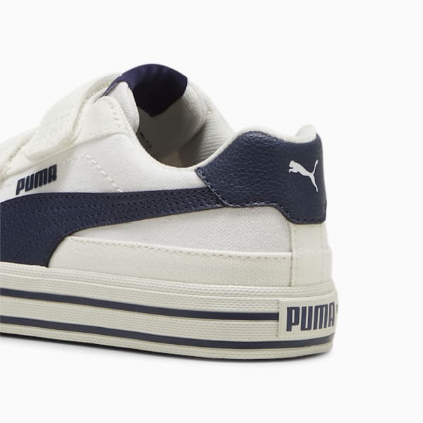 Court Classic Vulc Formstrip Little Kids' Sneakers, PUMA White-PUMA Navy-Vapor Gray, extralarge