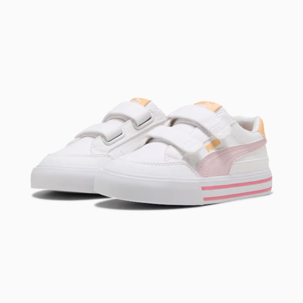 Tenis niños Court Classic Vulc Formstrip, PUMA White-Rose Mauve-Almost Apricot, extralarge