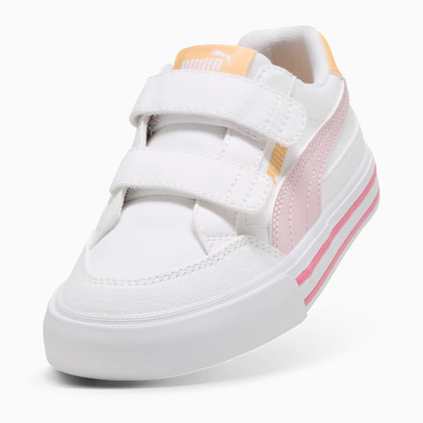 Tenis niños Court Classic Vulc Formstrip, PUMA White-Rose Mauve-Almost Apricot, extralarge