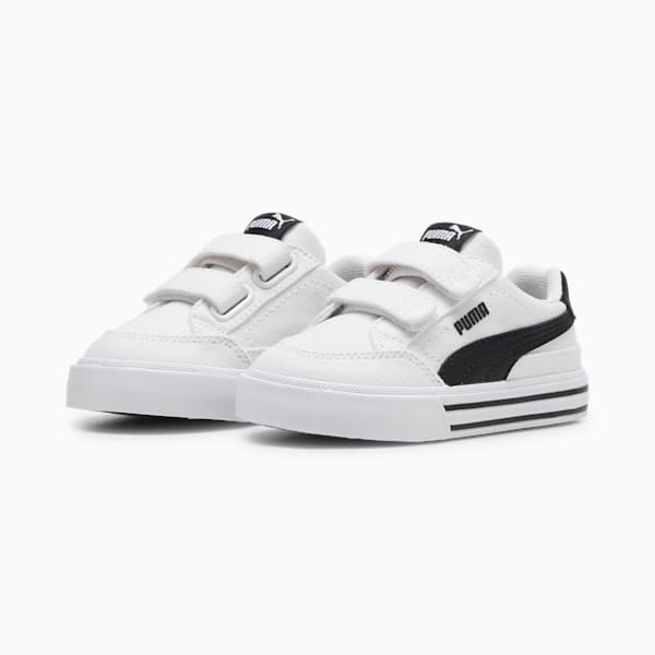 Court Classic Vulc Formstrip Toddlers' Sneakers, PUMA White-PUMA Black, extralarge