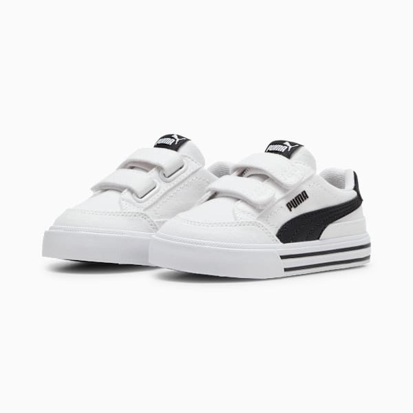 Tenis Court Classic Vulc Formstrip para bebés, PUMA White-PUMA Black, extralarge