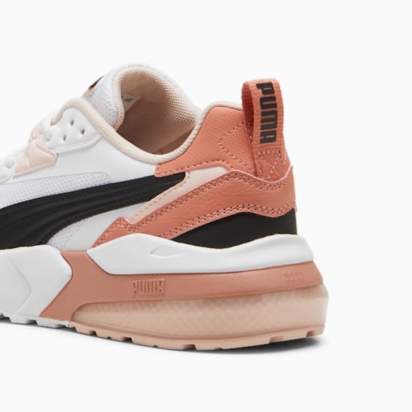 Vis2k Big Kids' Sneakers, PUMA White-PUMA Black-Deeva Peach, extralarge