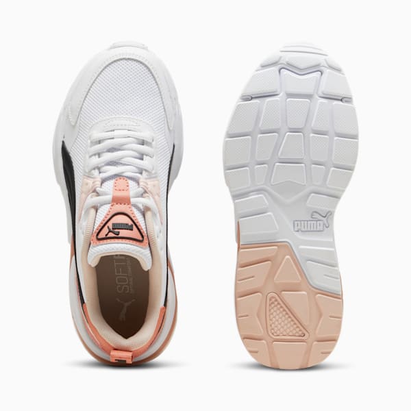 Vis2k Big Kids' Sneakers, PUMA White-PUMA Black-Deeva Peach, extralarge