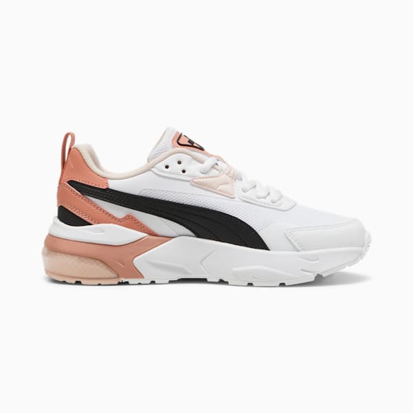 Vis2k Big Kids' Sneakers, PUMA White-PUMA Black-Deeva Peach, extralarge