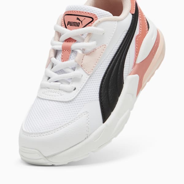 Vis2k Little Kids' Sneakers, PUMA White-PUMA Black-Deeva Peach, extralarge