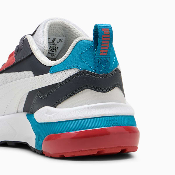Tenis para infantes Vis2k, Feather Gray-PUMA White-Red Fire, extralarge