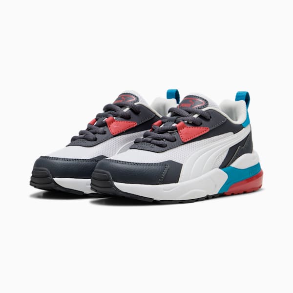 Tenis para infantes Vis2k, Feather Gray-PUMA White-Red Fire, extralarge