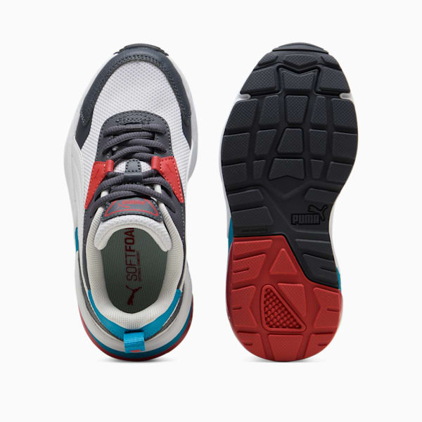 Tenis para infantes Vis2k, Feather Gray-PUMA White-Red Fire, extralarge