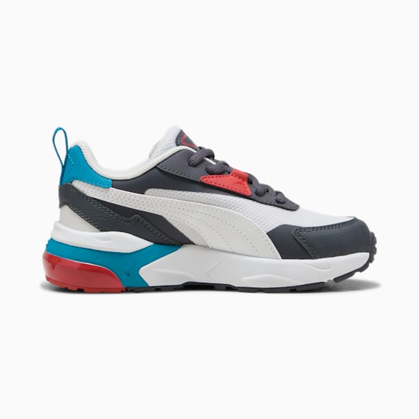 Tenis para infantes Vis2k, Feather Gray-PUMA White-Red Fire, extralarge
