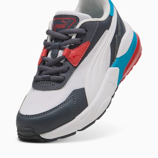 Tenis para infantes Vis2k, Feather Gray-PUMA White-Red Fire, extralarge