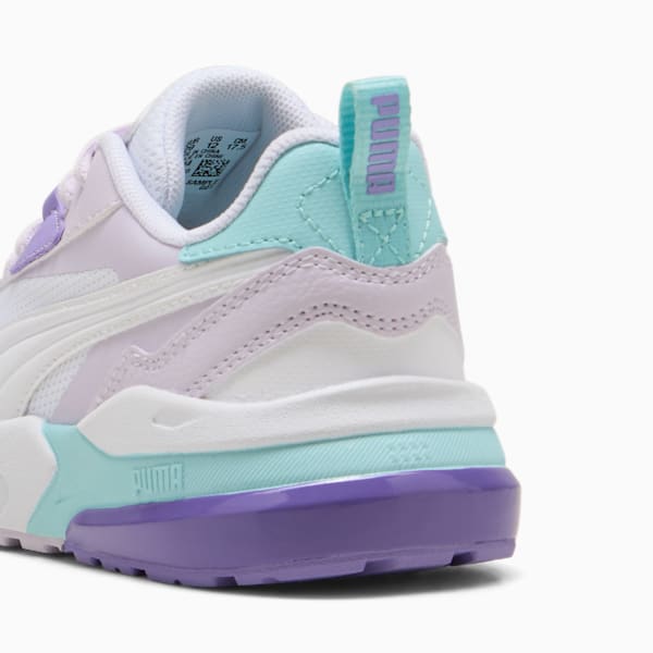 Vis2k Little Kids' Sneakers, PUMA White-PUMA White-Lilac Frost, extralarge