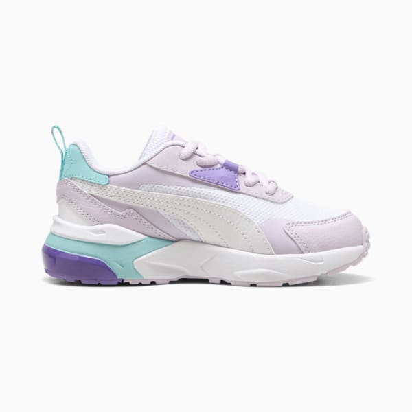 Vis2k Little Kids' Sneakers, PUMA White-PUMA White-Lilac Frost, extralarge