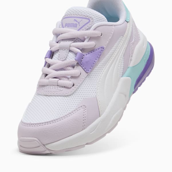 Vis2k Little Kids' Sneakers, PUMA White-PUMA White-Lilac Frost, extralarge