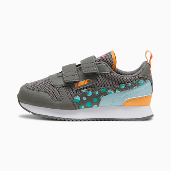 Tenis para niños PUMA R78 Summer Camp, Cool Dark Gray-Sparkling Green, extralarge