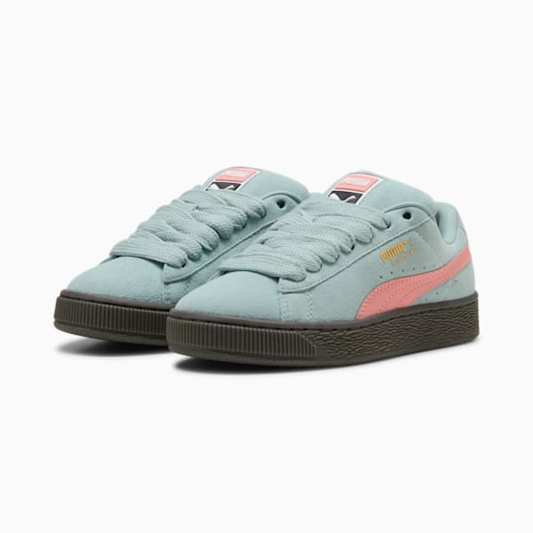 Suede XL Big Kids' Sneakers, Modern Mint-Pink Fruit, extralarge