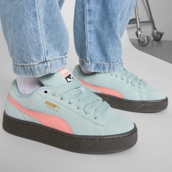 Suede XL Big Kids' Sneakers, Modern Mint-Pink Fruit, extralarge