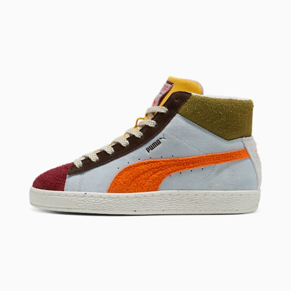 Tenis para mujer PUMA x lemlem Suede, Icy Blue-Cayenne Pepper, extralarge
