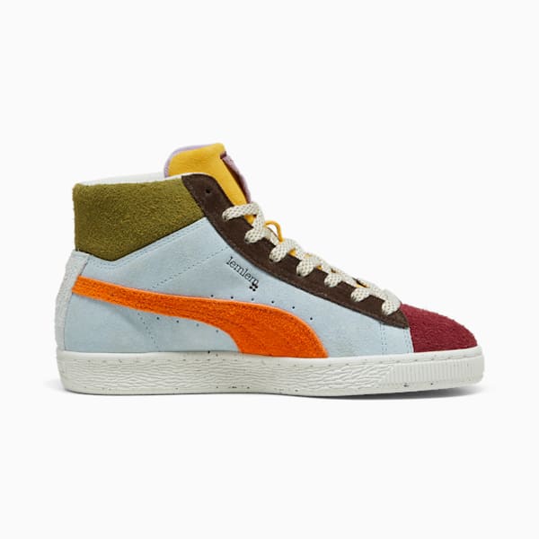 Tenis para mujer PUMA x lemlem Suede, Icy Blue-Cayenne Pepper, extralarge