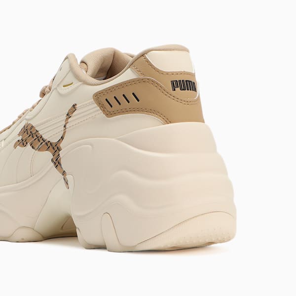 Zapatillas Pulsar Wedge Monogram para mujer, Pristine-Prairie Tan, extralarge