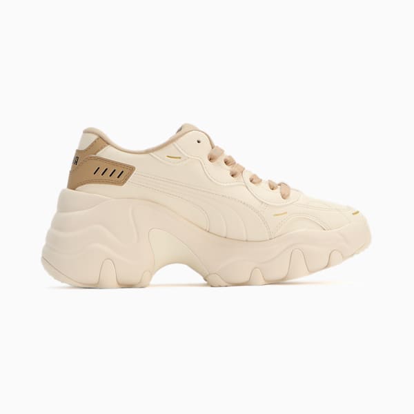 Zapatillas Pulsar Wedge Monogram para mujer, Pristine-Prairie Tan, extralarge