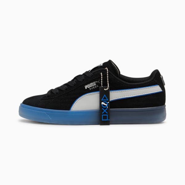 PUMA x PLAYSTATION® Suede Big Kids' Sneakers, PUMA Black-Glacial Gray, extralarge