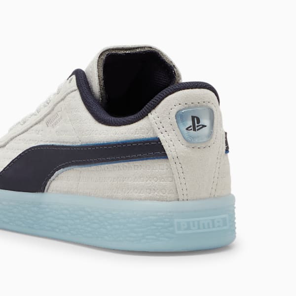 キッズ PUMA x PlayStation スウェード スニーカー 17-21cm, Glacial Gray-New Navy, extralarge-JPN