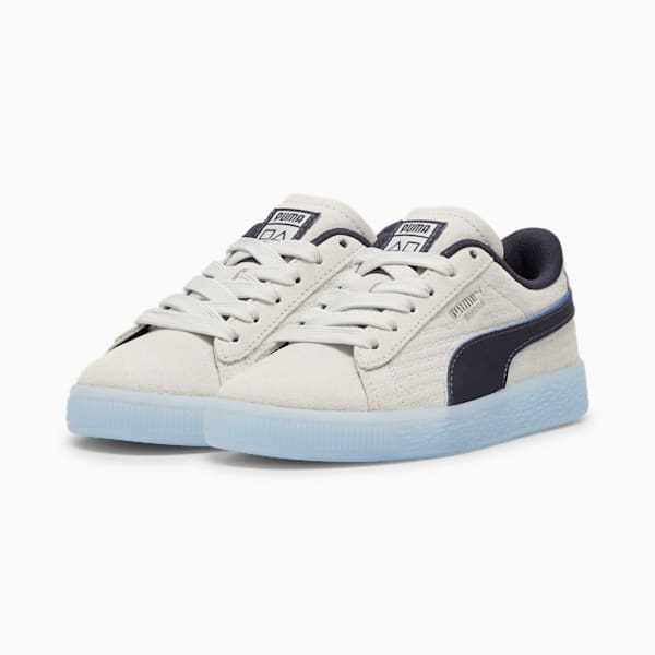 Tenis para niños PUMA x PLAYSTATION® Suede, Glacial Gray-New Navy, extralarge