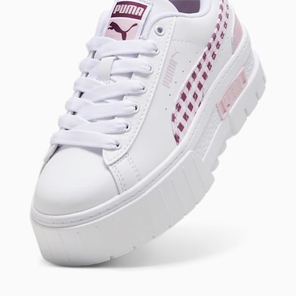 Sneakers Mayze Gingham Cozy, enfant et adolescent, PUMA White-Grape Mist, extralarge