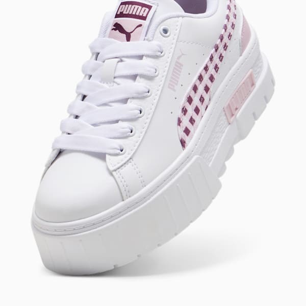 Sneakers Mayze Gingham Cozy, enfant et adolescent, PUMA White-Grape Mist, extralarge