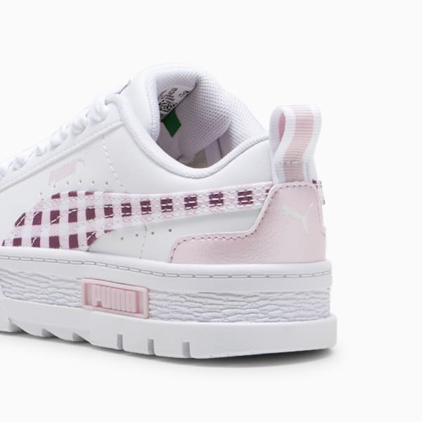 Tenis Mayze Gingham Cozy para niños pequeños, PUMA White-Grape Mist, extralarge