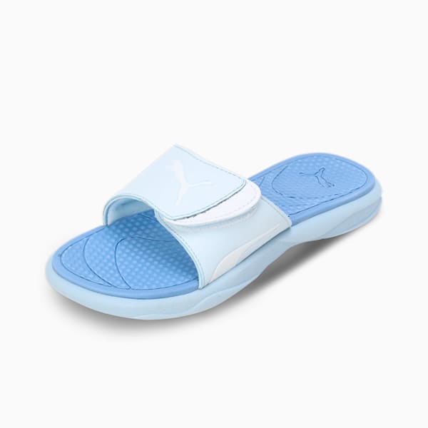 Royalcat Comfort SOFTRIDE Women's Slides, Icy Blue-PUMA White-Blissful Blue, extralarge-IND