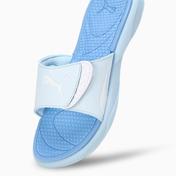 Royalcat Comfort SOFTRIDE Women's Slides, Icy Blue-PUMA White-Blissful Blue, extralarge-IND