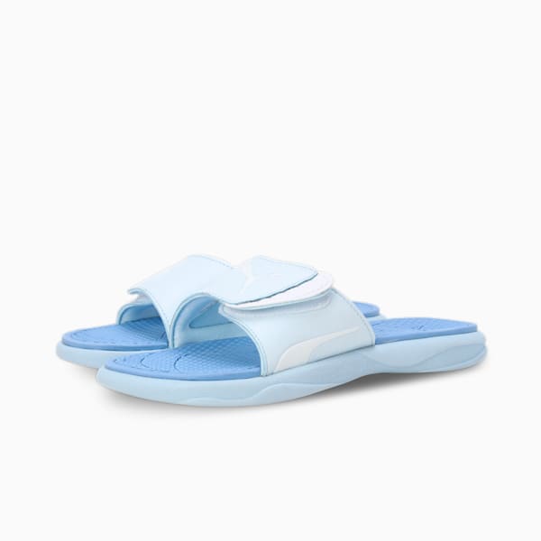 Royalcat Comfort SOFTRIDE Women's Slides, Icy Blue-PUMA White-Blissful Blue, extralarge-IND