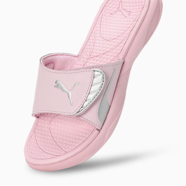 Royalcat Comfort SOFTRIDE Women's Slides, Grape Mist-PUMA Silver, extralarge-IND