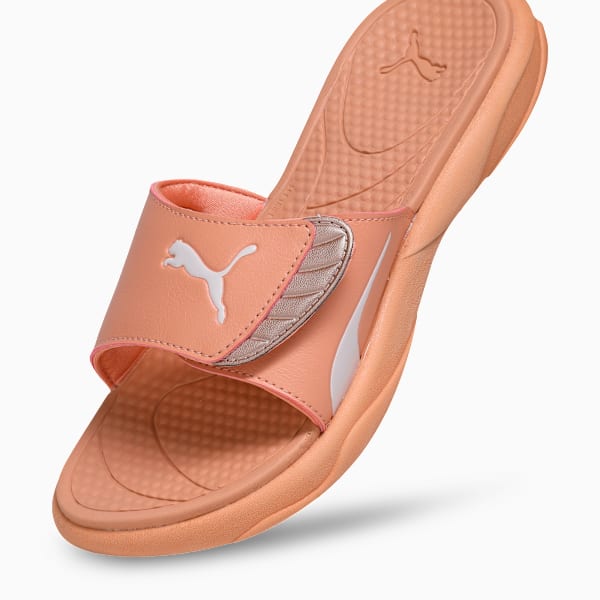 Royalcat Comfort SOFTRIDE Women's Slides, Island Pink-Deeva Peach-Rose Gold, extralarge-IND