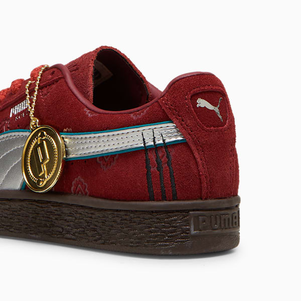 PUMA x ONE PIECE Suede Red-Haired Shanks Big Kids' Sneakers, Team Regal Red-PUMA Silver, extralarge