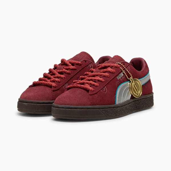 PUMA x ONE PIECE Suede Red-Haired Shanks Big Kids' Sneakers, Team Regal Red-PUMA Silver, extralarge