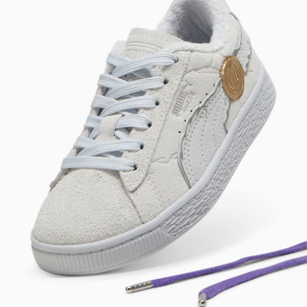 Tenis Infantiles Suede PUMA x ONE PIECE Monkey D. Luffy, Feather Gray-Platinum Gray, extralarge