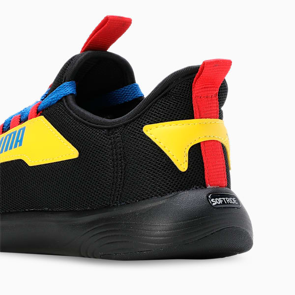 SOFTRIDE Vital Pro Youth Running Shoes, PUMA Black-PUMA Red-Pelé Yellow, extralarge-IND