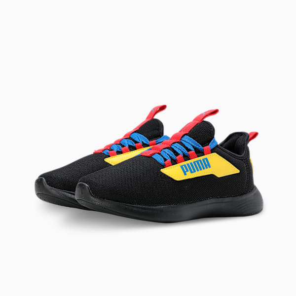 SOFTRIDE Vital Pro Youth Running Shoes, PUMA Black-PUMA Red-Pelé Yellow, extralarge-IND