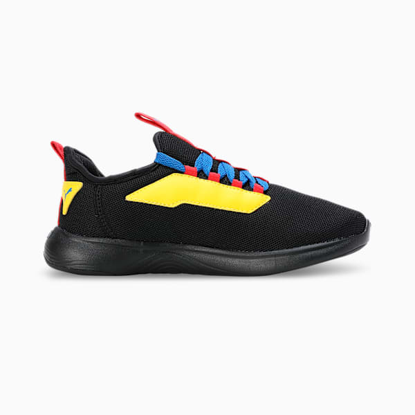 SOFTRIDE Vital Pro Youth Running Shoes, PUMA Black-PUMA Red-Pelé Yellow, extralarge-IND