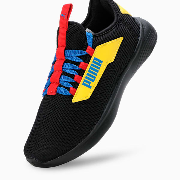 SOFTRIDE Vital Pro Youth Running Shoes, PUMA Black-PUMA Red-Pelé Yellow, extralarge-IND