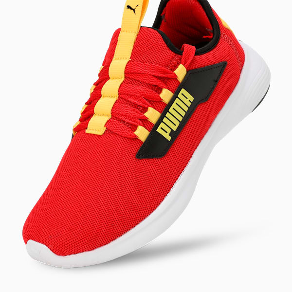 SOFTRIDE Vital Pro Youth Running Shoes, For All Time Red-PUMA Black-Pelé Yellow, extralarge-IND