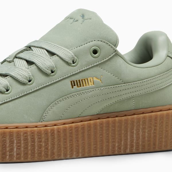 FENTY x PUMA Creeper Phatty Earth Tone Sneakers, Green Fog-PUMA Gold-Gum, extralarge-IND