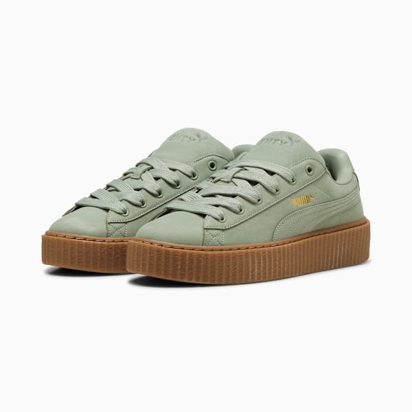 FENTY x PUMA Creeper Phatty Earth Tone Sneakers, Green Fog-PUMA Gold-Gum, extralarge-IND