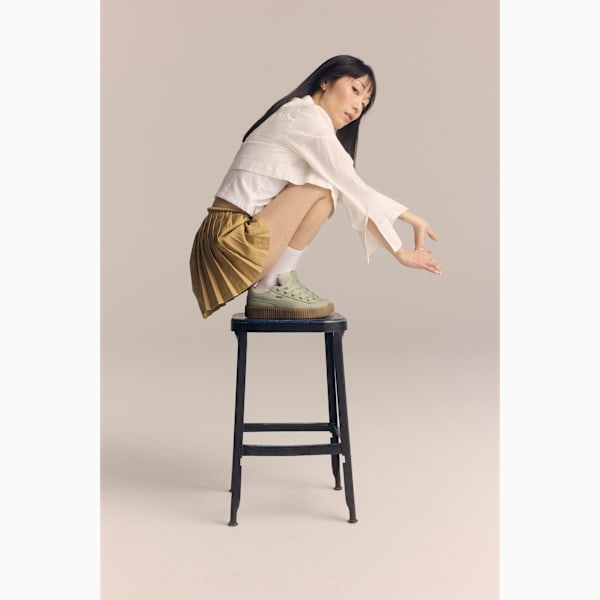 FENTY x PUMA Creeper Phatty Earth Tone Sneakers, Green Fog-PUMA Gold-Gum, extralarge-IND