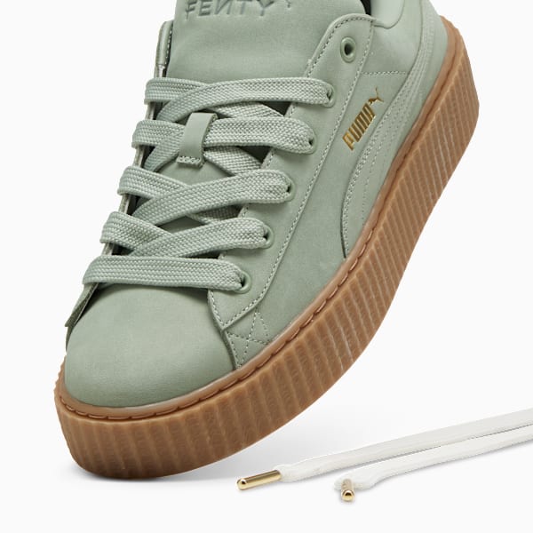FENTY x PUMA Creeper Phatty Earth Tone Sneakers, Green Fog-PUMA Gold-Gum, extralarge-IND