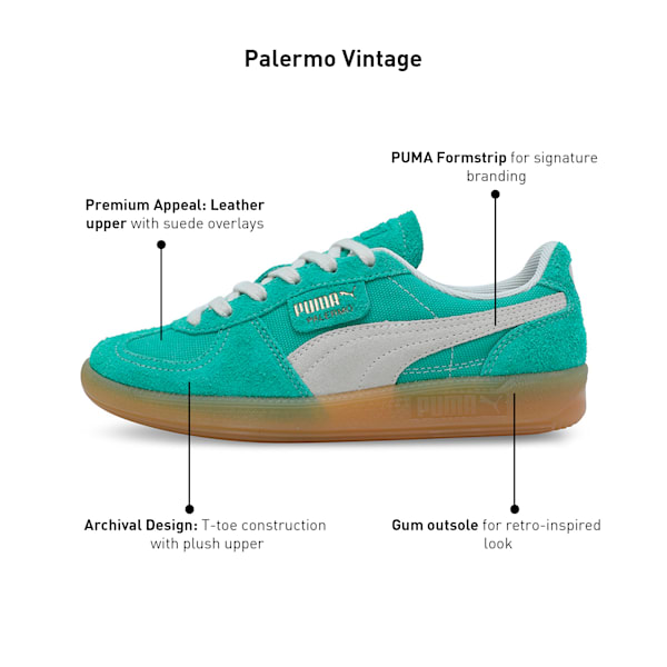 Palermo Vintage Unisex Sneakers, Jade Frost-Frosted Ivory-Gum, extralarge-IND